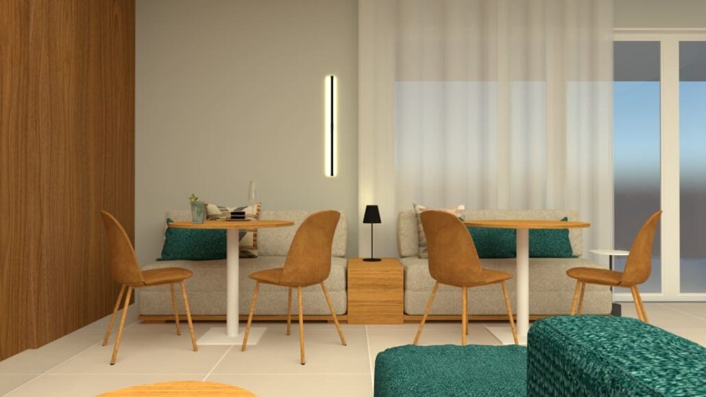 salão de festas mesas redondas